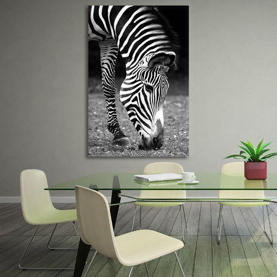 Eating Wild Zebra Canvas Wall Art Dining Room