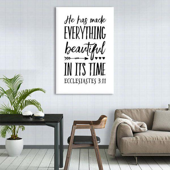 Ecclesiastes 3:11 Verse Canvas Wall Art Dining Room