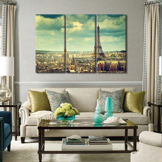 Eiffel Tower & Paris View 3-Panel Canvas Wall Art Set