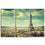 Eiffel Tower & Paris View 3-Panel Canvas Wall Art