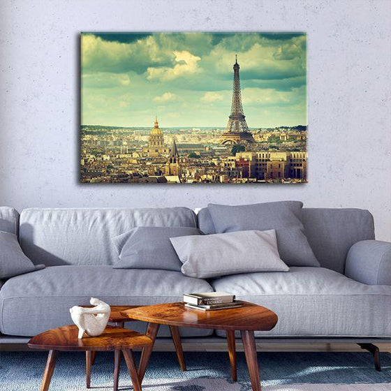 Eiffel Tower & Paris View Canvas Wall Art Living Room