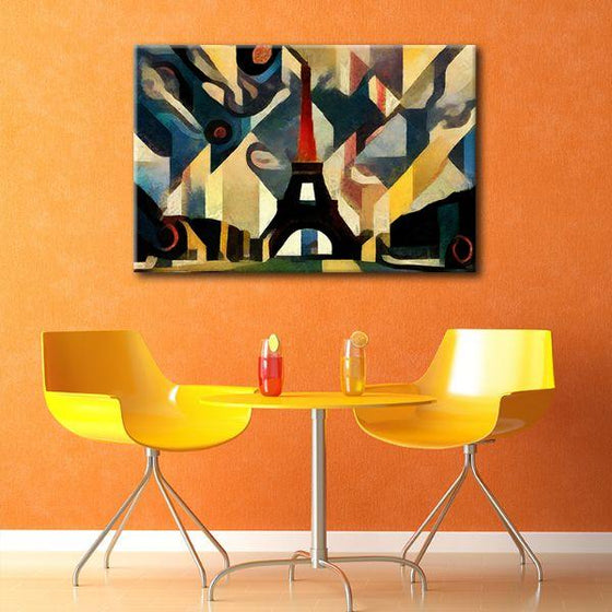 Eiffel Tower Cubism Canvas Wall Art Dining Room