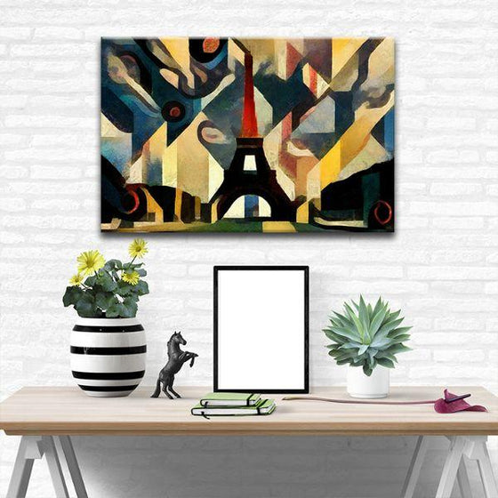 Eiffel Tower Cubism Canvas Wall Art Print