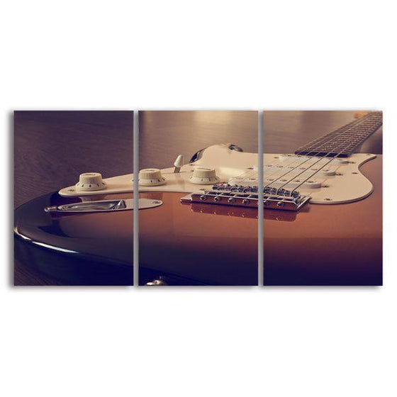 Electric Guitar 3 Panels Canvas Wall Art