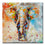 Hand Painted Vintage Abstract Elephant Canvas Art