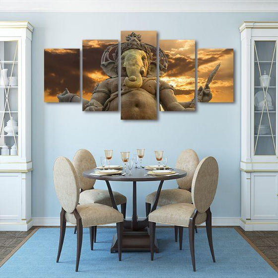 Elephant God Ganesha Canvas Wall Art Dining Room