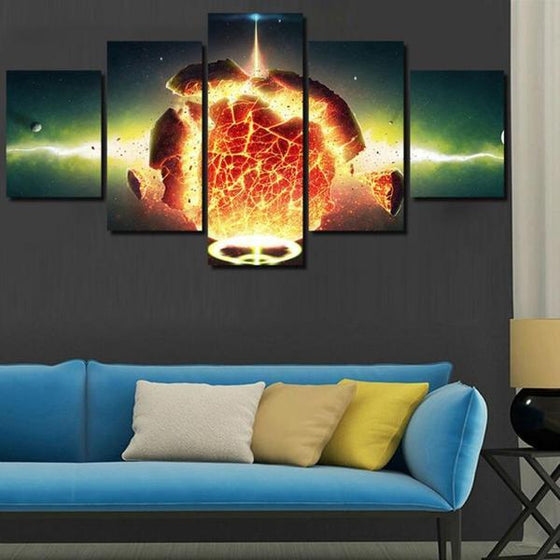 Exploding Planet Wall Art Canvas