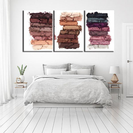 Eye Shadow Swatches 3 Panels Canvas Wall Art Bedroom