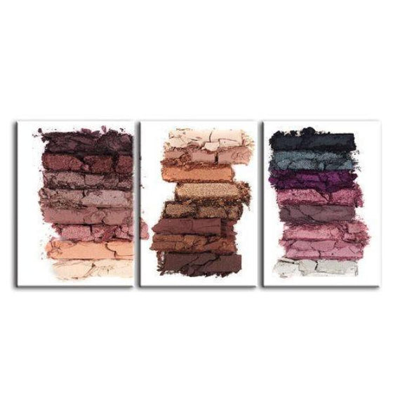 Eye Shadow Swatches 3 Panels Canvas Wall Art