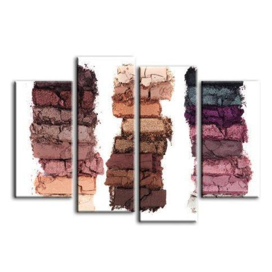 Eye Shadow Swatches 4 Panels Canvas Wall Art