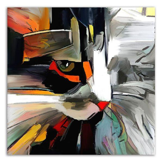 Face Of A Cat Contemporary Canvas Wall Art