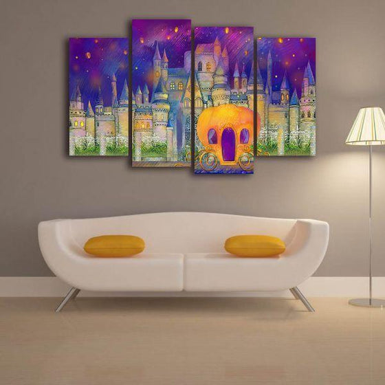 Fairy Tale Castle 4 Panels Canvas Wall Art Living Room