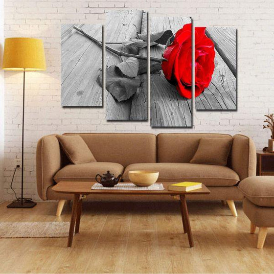 Single Red Rose Canvas Art
