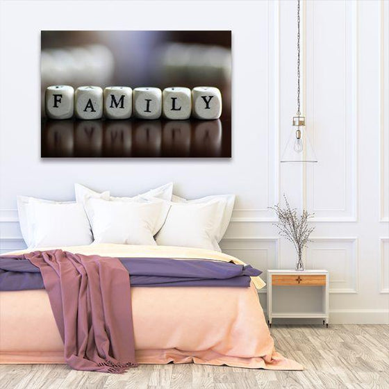 Family Lettered Dice Canvas Wall Art Bedroom