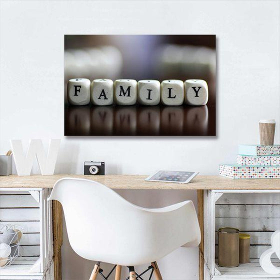 Family Lettered Dice Canvas Wall Art Office