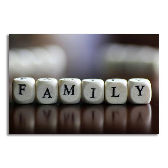 Family Lettered Dice Canvas Wall Art