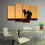 Father & Daughter Silhouette 4 Panels Canvas Wall Art Office