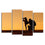 Father & Daughter Silhouette 4 Panels Canvas Wall Art