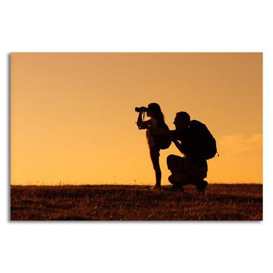 Father & Daughter Silhouette Canvas Wall Art