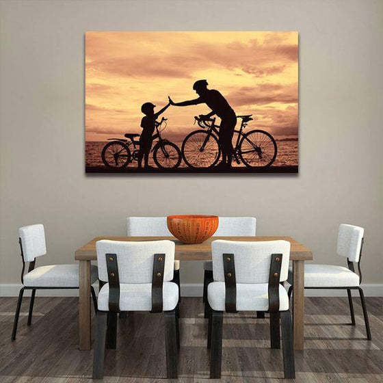 Father & Son Bonding Canvas Wall Art Decor