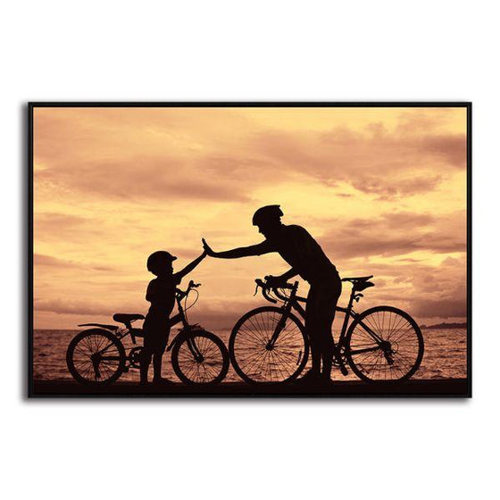 Father & Son Bonding Canvas Wall Art Print