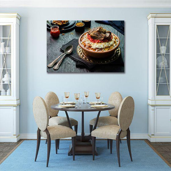 Fettah With White Rice Canvas Wall Art Print