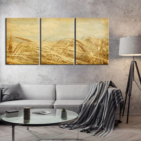 Field Of Golden Wheat 3 Panels Canvas Wall Art Living Room
