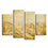 Field Of Golden Wheat 4 Panels Canvas Wall Art