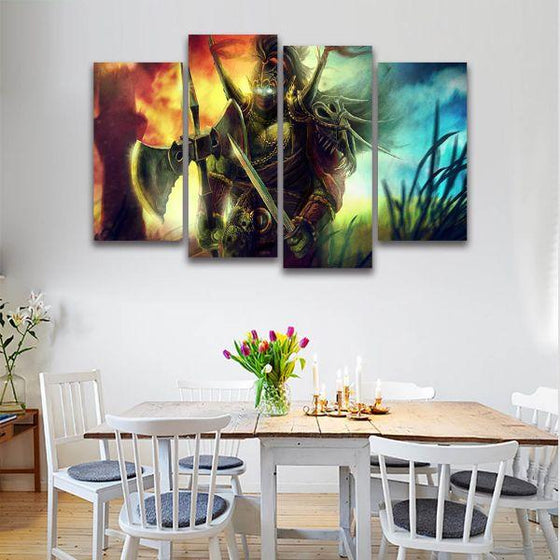 Fierce Goblin Warrior Canvas Wall Art Dining Room