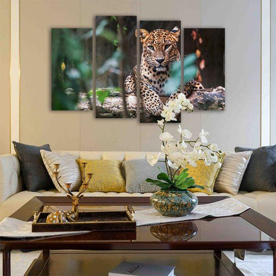 Fierce Jungle Leopard Canvas Wall Art Living Room