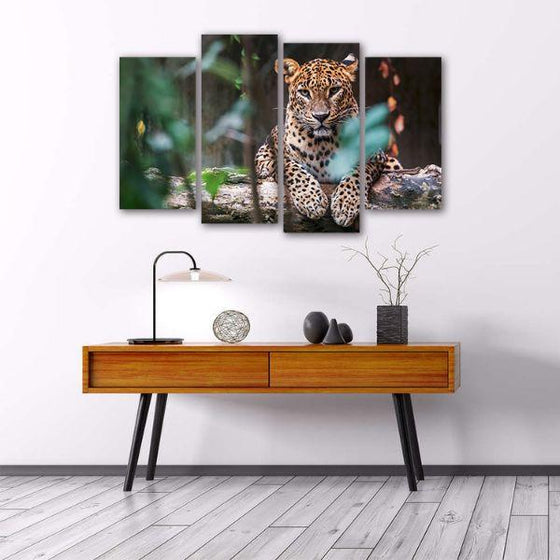 Fierce Jungle Leopard Canvas Wall Art Office