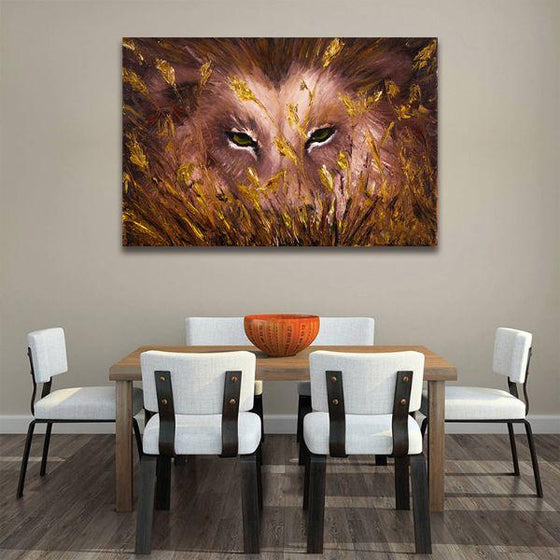 Fierce Wild Lion Canvas Wall Art Dining Room