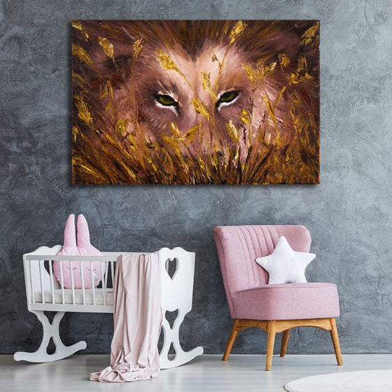 Fierce Wild Lion Canvas Wall Art Nursery