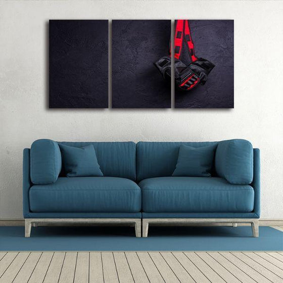 Fighting Gloves 3 Panel Canvas Wall Art Print