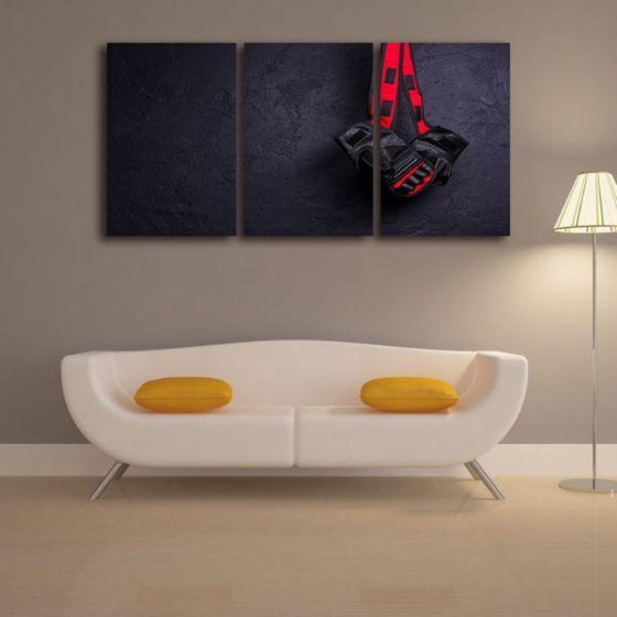 Fighting Gloves 3 Panel Canvas Wall Art Set