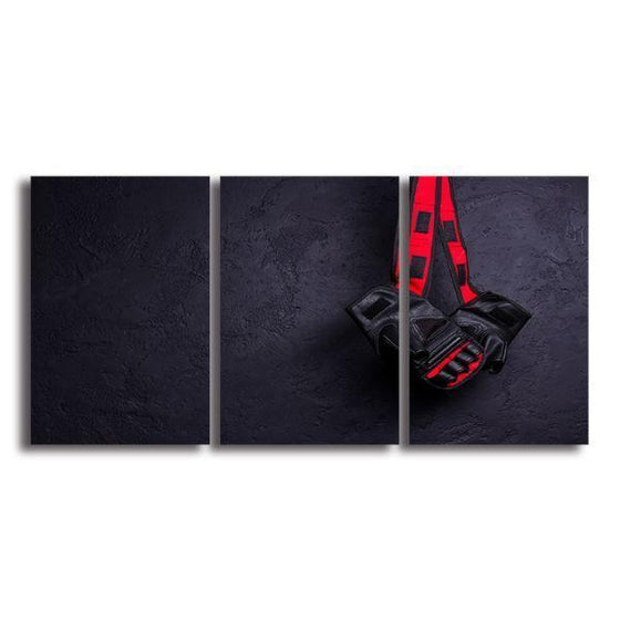 Fighting Gloves 3 Panel Canvas Wall Art