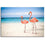 Flamingos By The Beach Canvas Wall Art