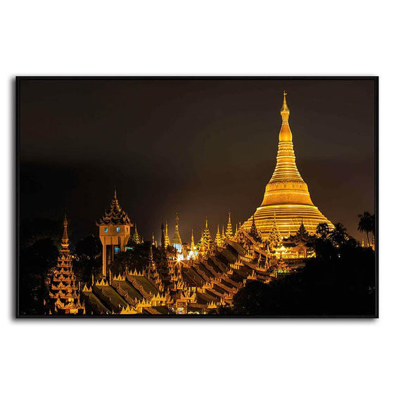 Shwedagon Pagoda Night View Canvas Art