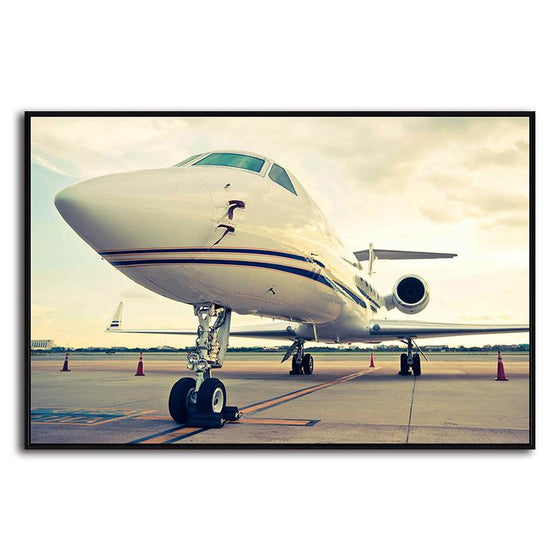 White Jet Plane 1 Panel Canvas Wall Art