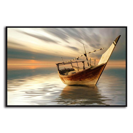 Sailing Wooden Boat 1 Panel Canvas Art