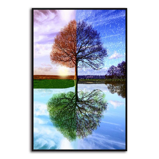 Water Reflection Of A Tree Canvas Art