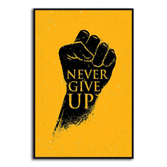 Never Give Up Quote 1 Panel Canvas Art