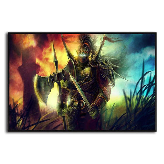 Orc Warrior In A Battlefield Canvas Art