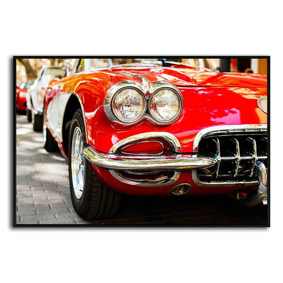Red Classic Chevy Corvette Canvas Art