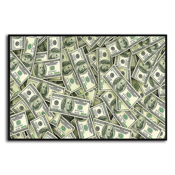 Scattered Dollar Bills 1 Panel Canvas Art