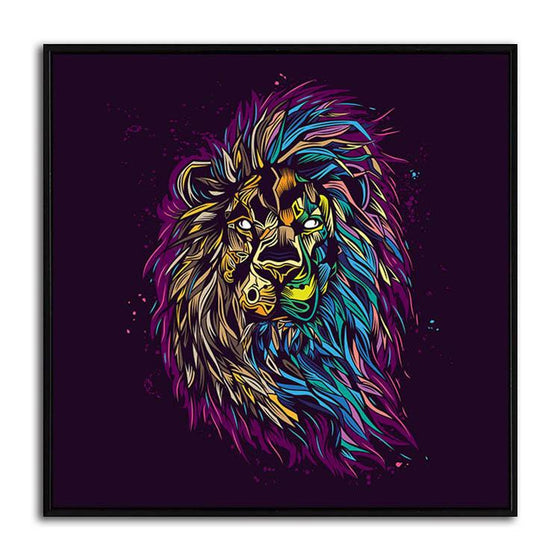 Psychedelic Lion Canvas Art