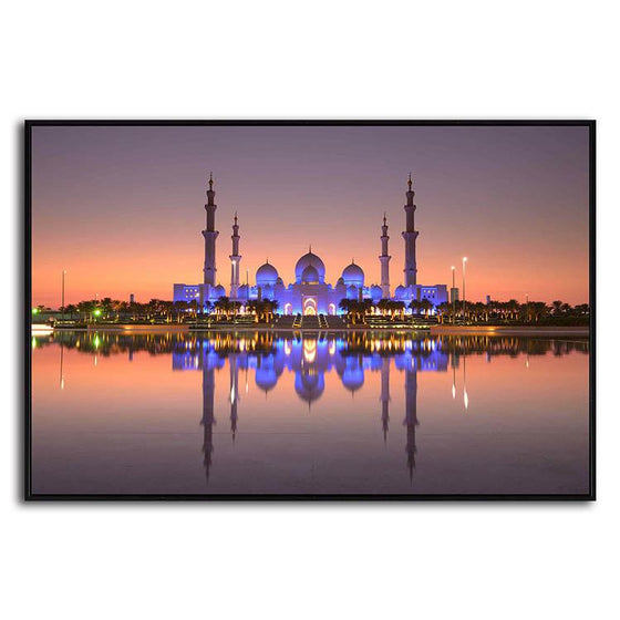 Sheikh Zayed Mosque At Dusk Canvas Art