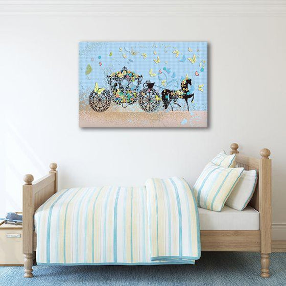 Floral Carriage Canvas Wall Art Bedroom