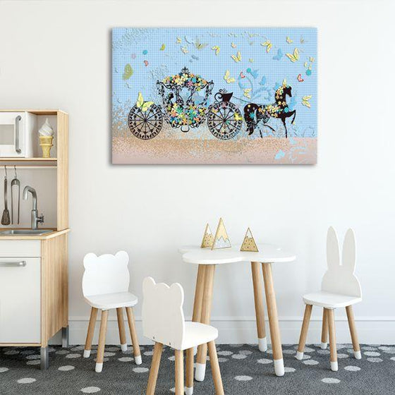 Floral Carriage Canvas Wall Art Decor