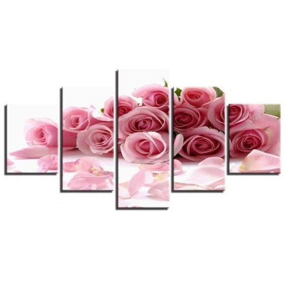 Bouquet Of Pink Roses Canvas Wall Art Decor